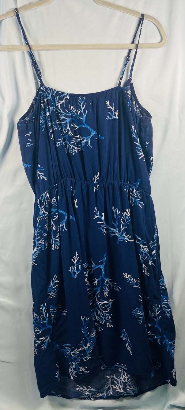 Old Navy Women's Size M Blue Coral Print Cami Woven Dress